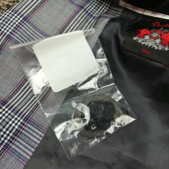 NWT Oxxford Clothes Sport Coat Super 110s Wool Glen Plaid Blue Pink 40R - Picture 8 of 15